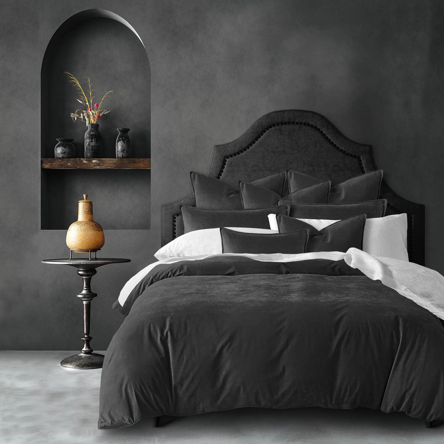 TWO Cascade Velvet Euro pillow covers 26 x 26" includes TWO 26 x 26" inserts (filled with 22oz 50/50 Hutterite Duck)