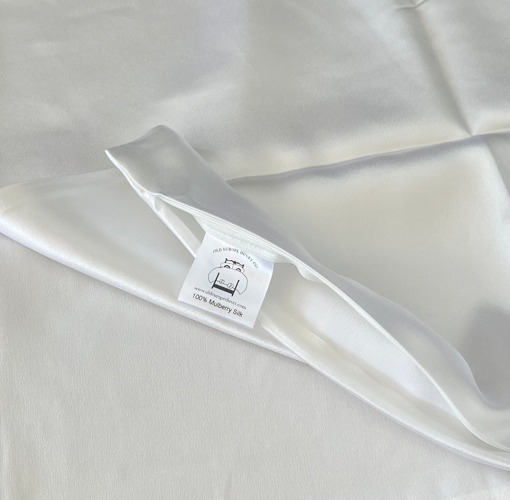 100% Mulberry SILK Pillowcases - Paper White - Grade 6A 22 Momme