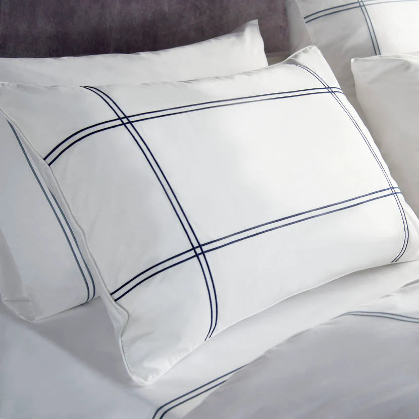 Hilton Duo Bedding pieces with PEWTER embroidery Old Europe Duvet Company